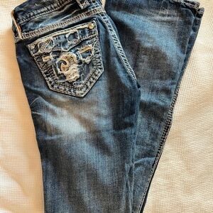 Rock Revival Women's Mid Wash Bootcut Jeans with Embroidered Pocket